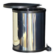 Round Hinged Bin, Door Mounted, Stainless Steel (DISCONTINUED)