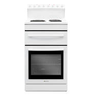 540mm Freestanding Stove, Radiant Coil Cooktop, Electric Oven, White