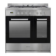 900mm Combination Freestanding Stove, 1 & 1/2 Ovens, Stainless Steel