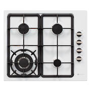 600mm Hob, 3 Burner + Wok, Gas, White (DISCONTINUED)