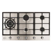 750mm Hob, 4 Burner + Wok, Gas, Stainless Steel (DISCONTINUED)