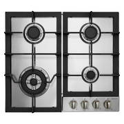 600mm Gas Hob, 3 Burner + WOK, Stainless Steel