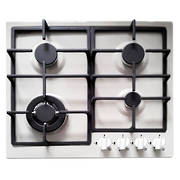 600mm Gas Hob, 3 Burner + Wok, White (DISCONTINUED)