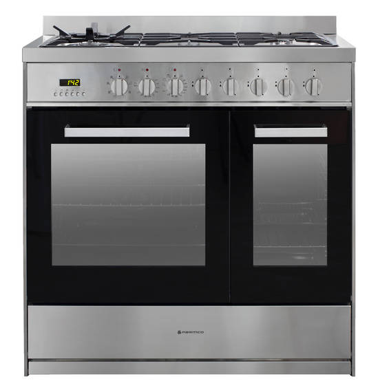 900mm Combination Freestanding Stove, 1 & 1/2 Ovens, Stainless Steel