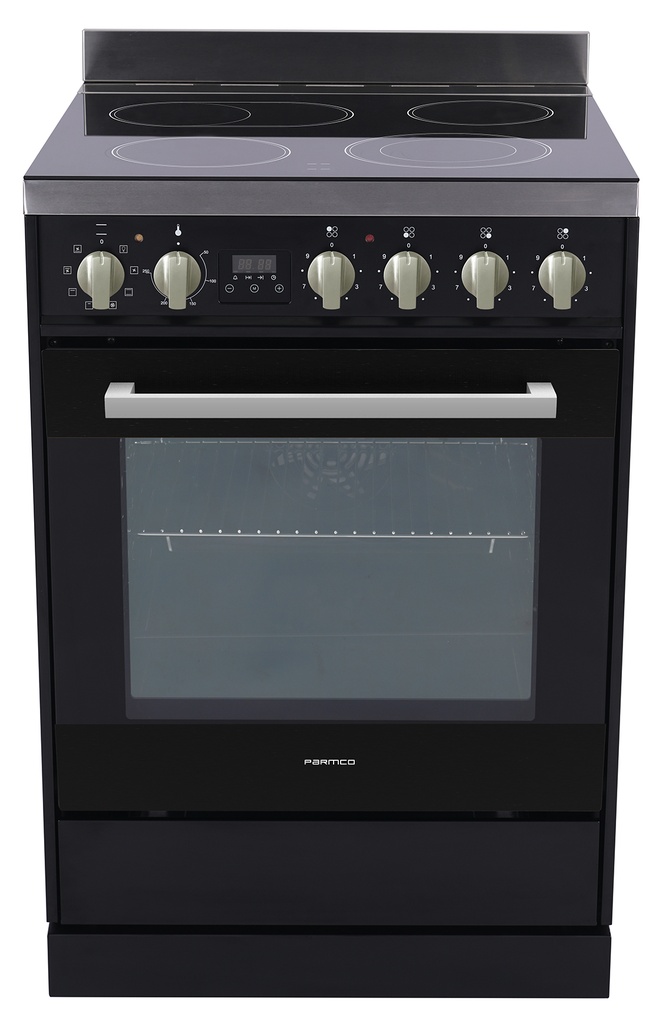 FREESTANDING STOVE 600MM BLACK CERAMIC
