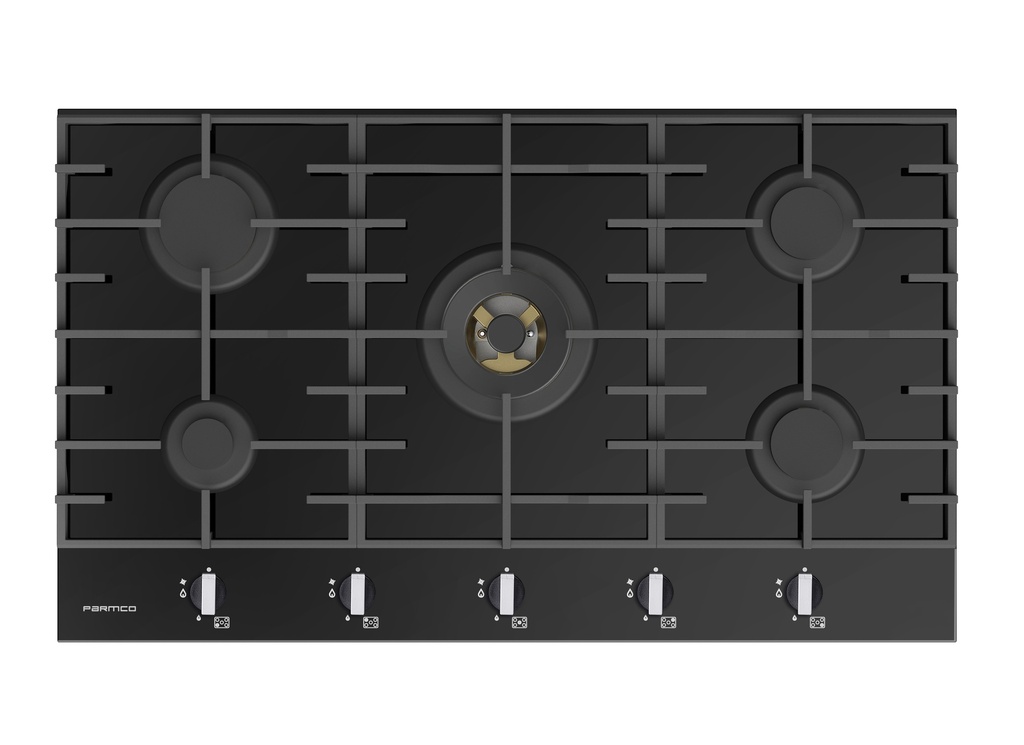 GAS COOKTOP SERIES7 900MM GLASS 4BURNER+WOK