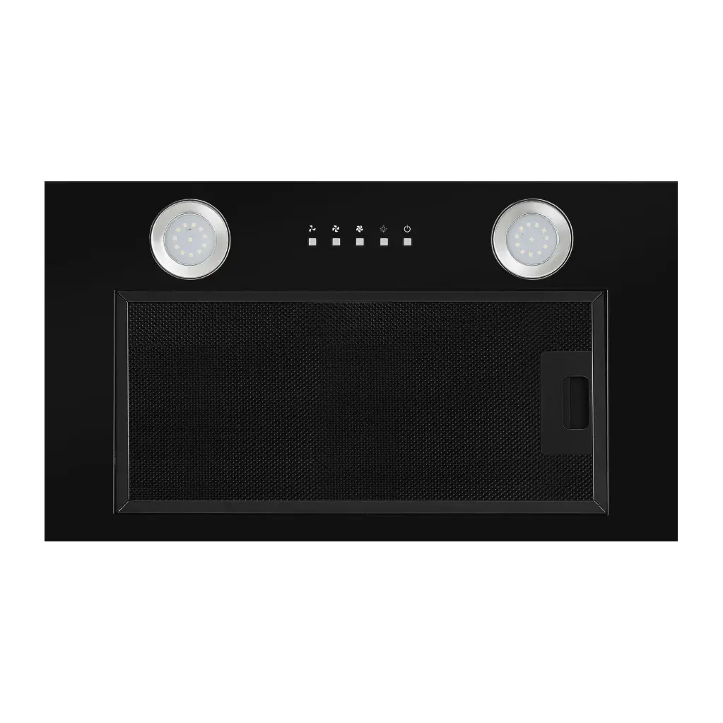 RANGEHOOD TURBOPAK 520MM BLACK 1000M3H