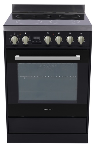 [FS600BC] FREESTANDING STOVE 600MM BLACK CERAMIC
